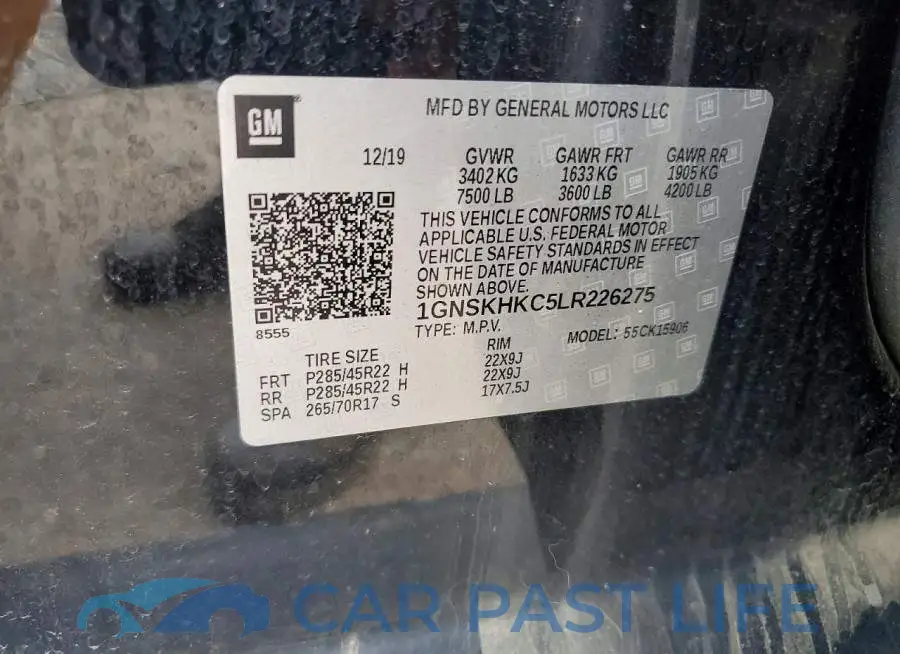 1GNSKHKC5LR226275# 13