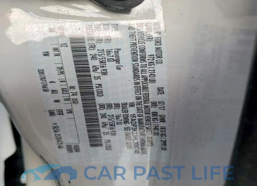 1FADP3K23HL308745# 13