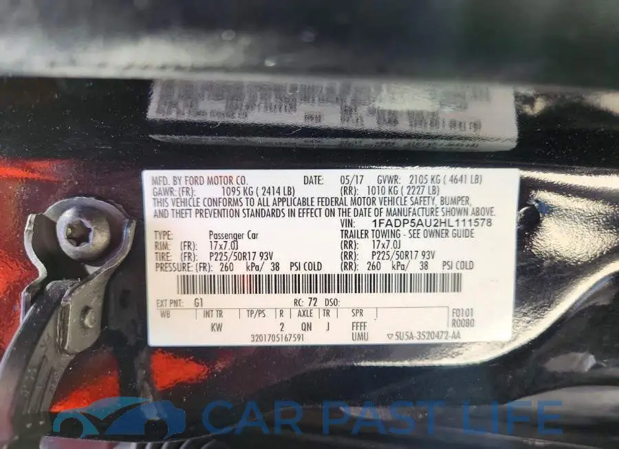1FADP5AU2HL111578# 12