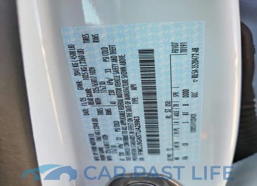 1FMCU9GN5TUA29963# 12