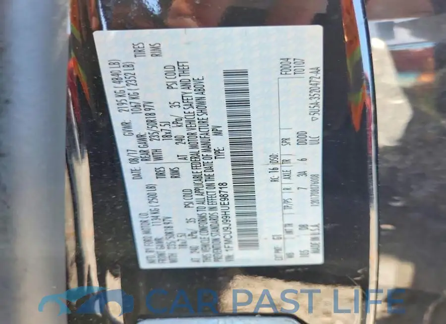 1FMCU9J99HUE98718# 13