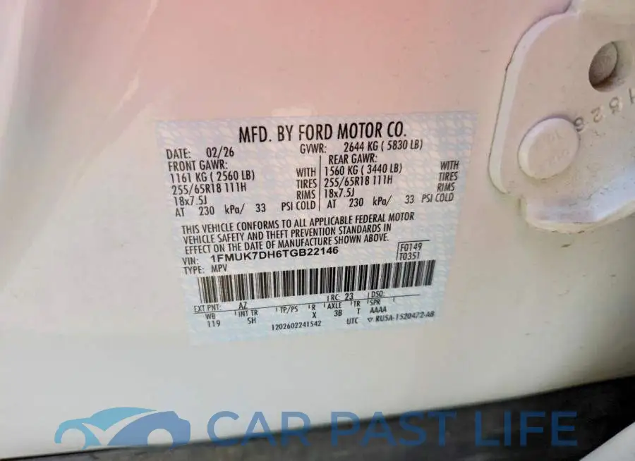 1FMUK7DH6TGB22146# 13