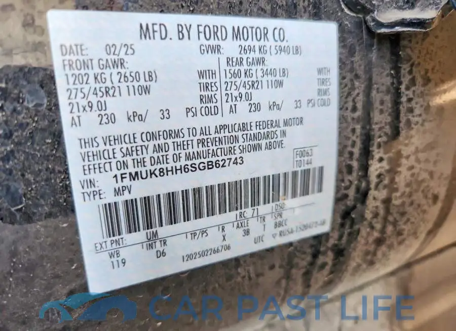 1FMUK8HH6SGB62743# 14