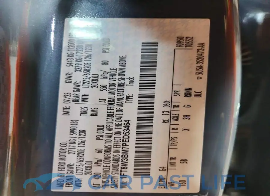 1FT8W3BM7PED53464# 12