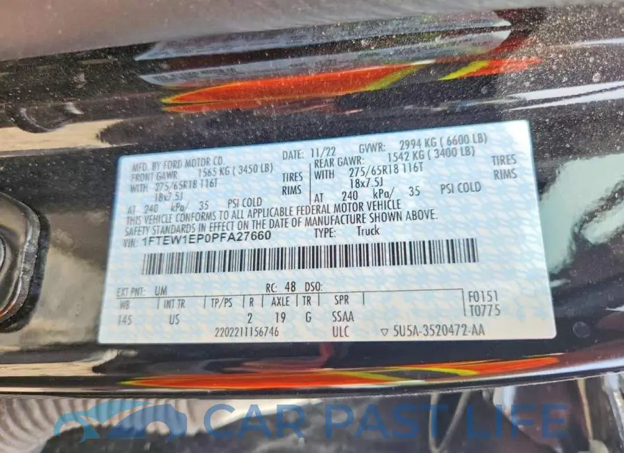 1FTEW1EP0PFA27660# 13