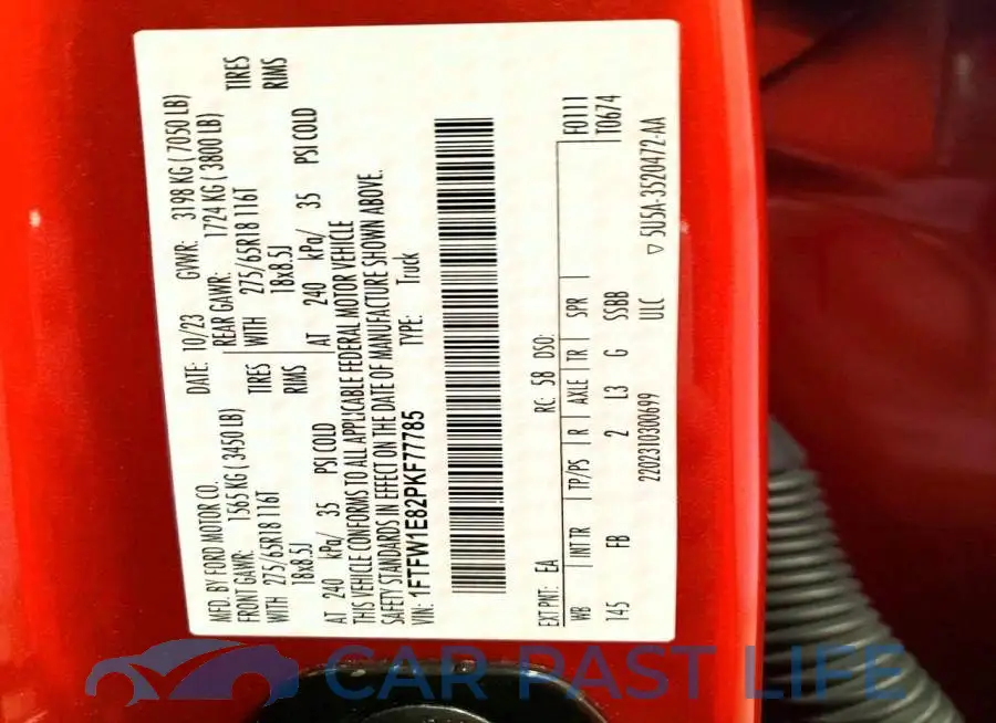 1FTFW1E82PKF77785# 13