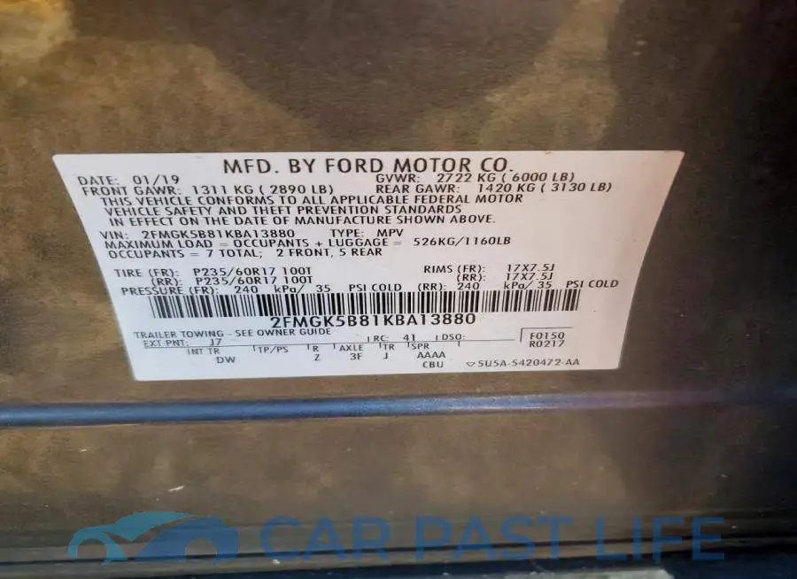2FMGK5B81KBA13880# 12