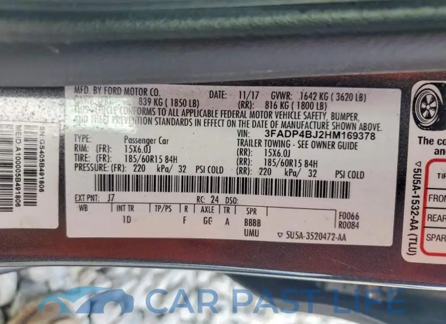 3FADP4BJ2HM169378# 12