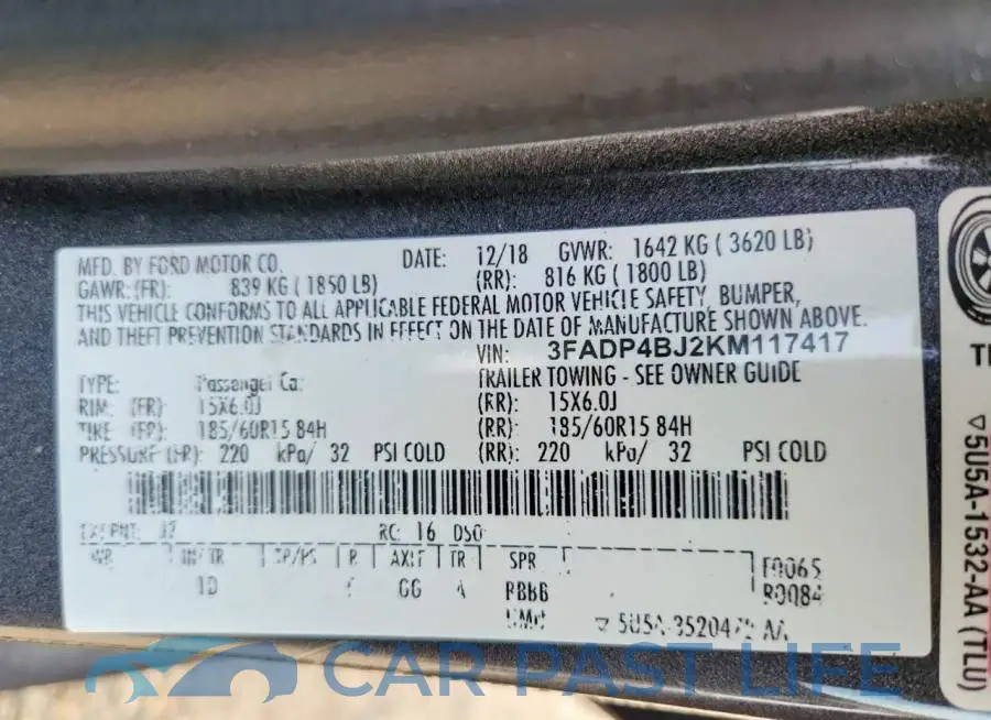 3FADP4BJ2KM117417# 12
