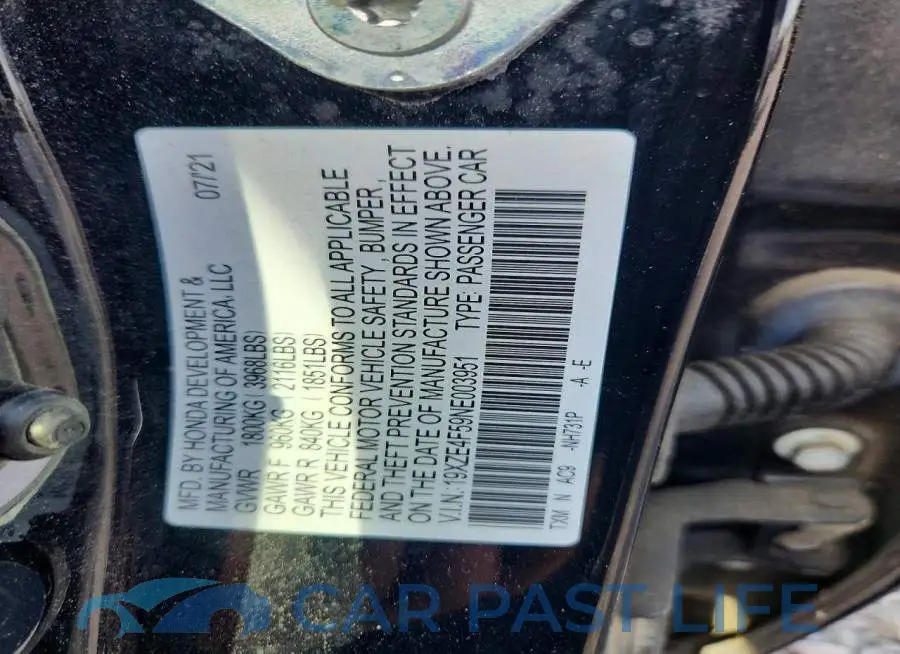 19XZE4F59NE003951# 12