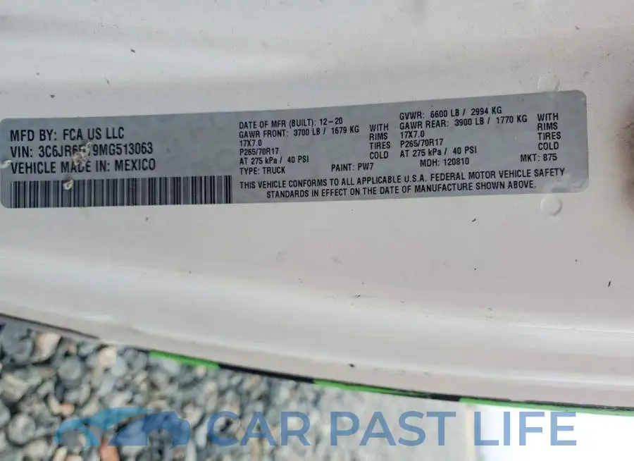 3C6JR6DT9MG513063# 12