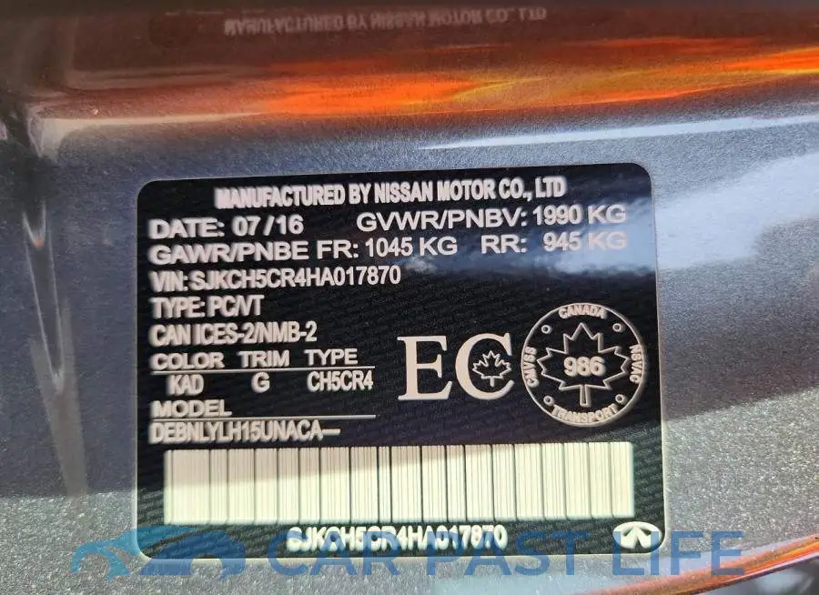 SJKCH5CR4HA017870# 13