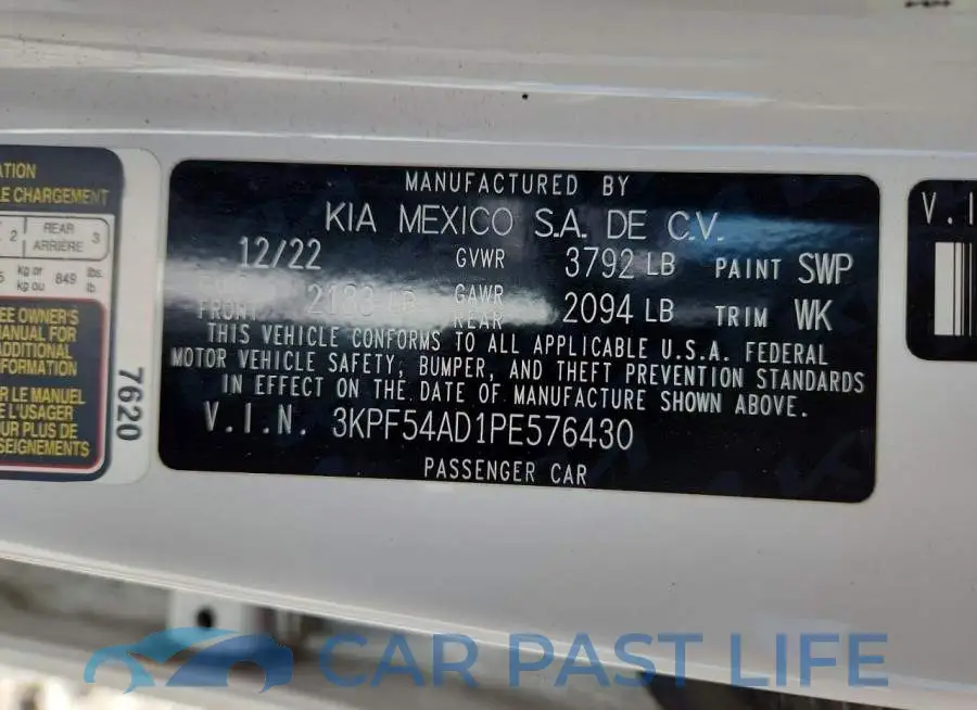 3KPF54AD1PE576430# 12