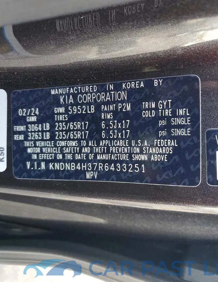 KNDNB4H37R6433251# 13