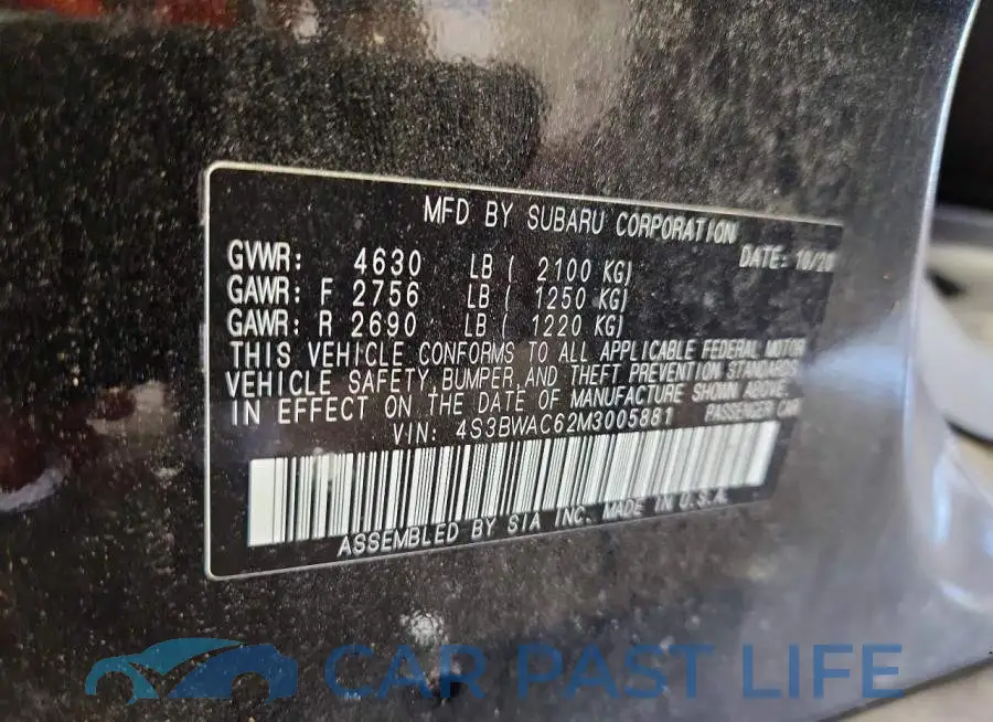 4S3BWAC62M3005881# 12