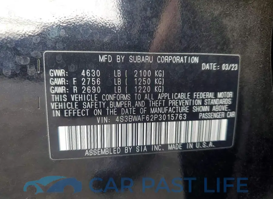 4S3BWAF62P3015763# 13