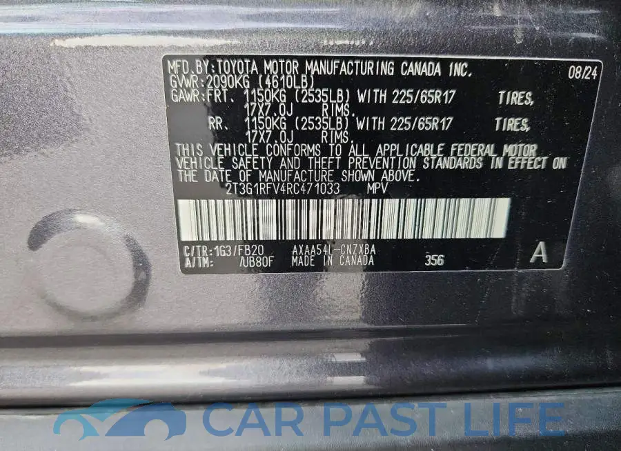 2T3G1RFV4RC471033# 12