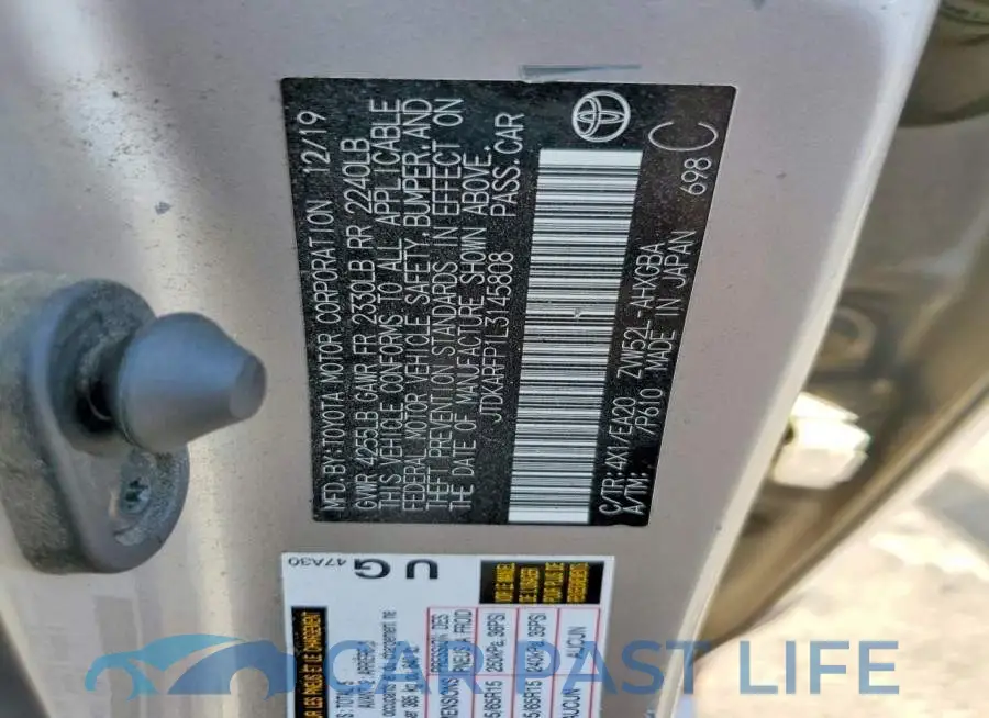JTDKARFP1L3145808# 13