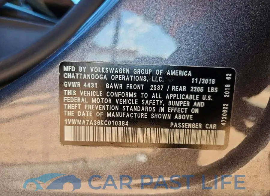 1VWMA7A36KC010384# 13
