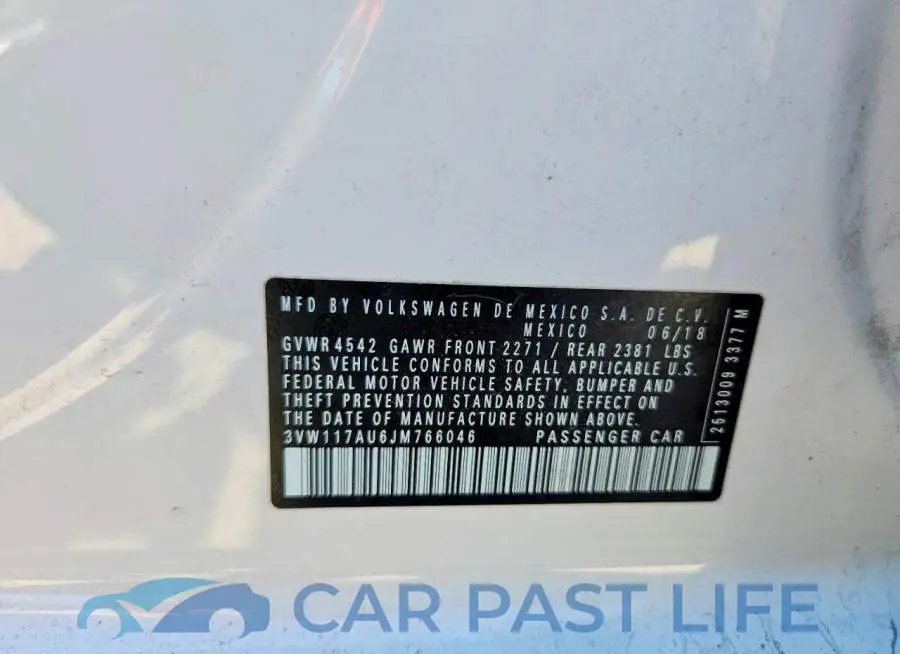 3VW117AU6JM766046# 12