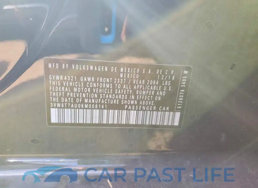 3VW6T7AU0KM008141# 12