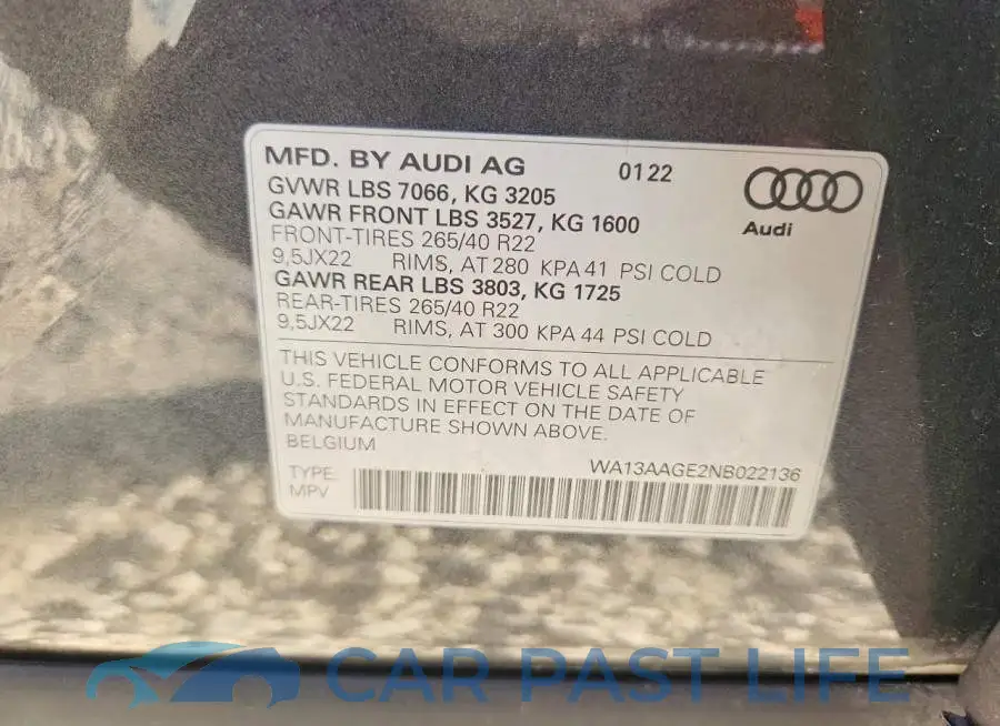 WA13AAGE2NB022136# 13