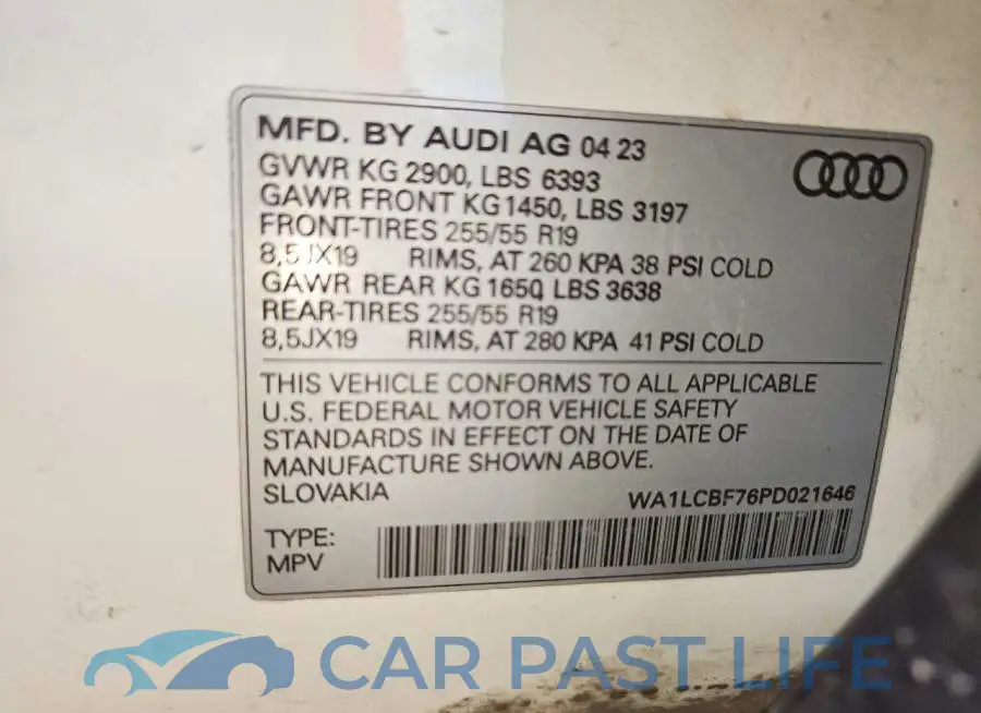 WA1LCBF76PD021646# 13
