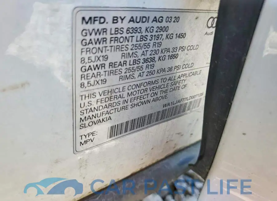 WA1LJAF77LD007135# 14
