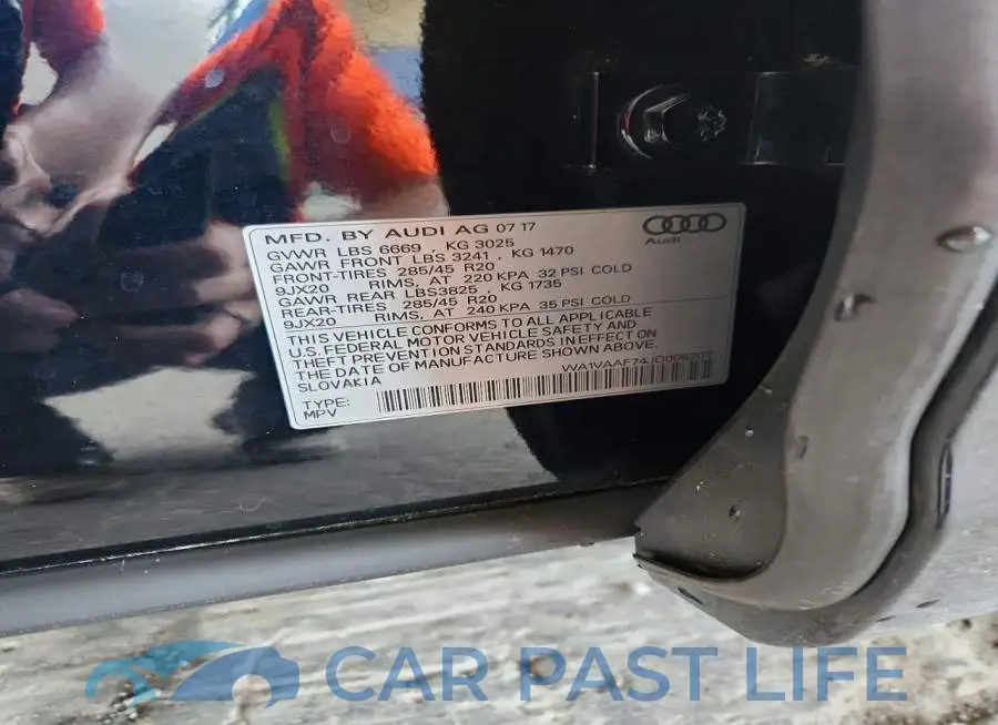 WA1VAAF74JD006207# 12