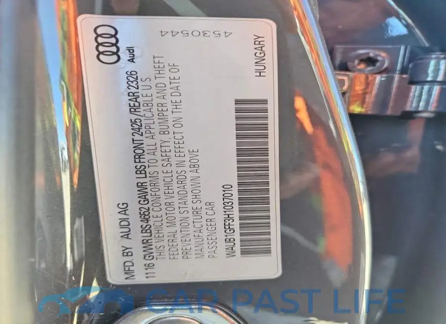 WAUB1GFF3H1037010# 12