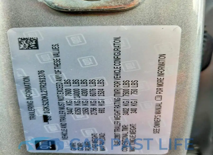 1GKS2DKL2TR261376# 13