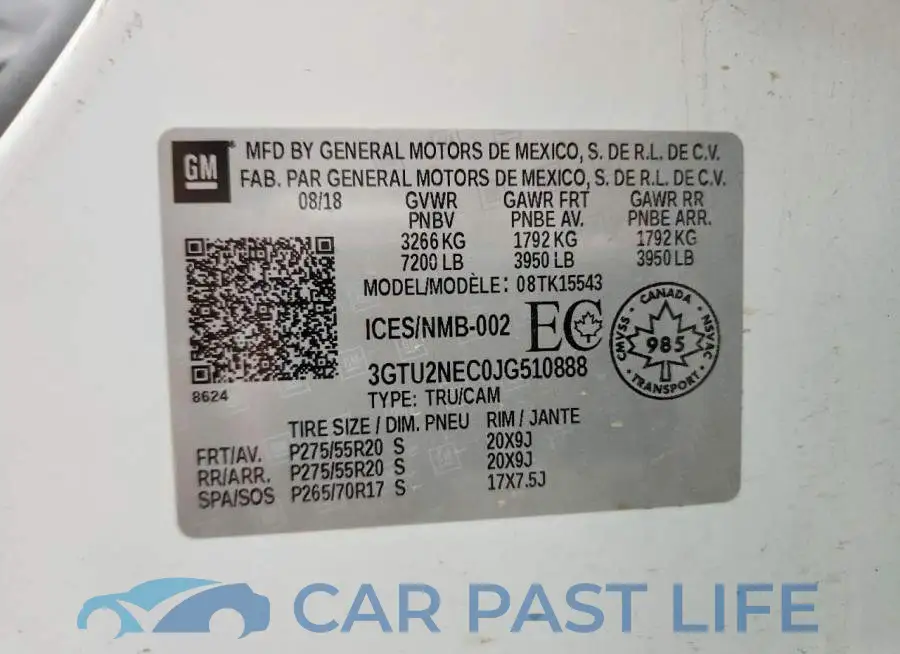 3GTU2NEC0JG510888# 12