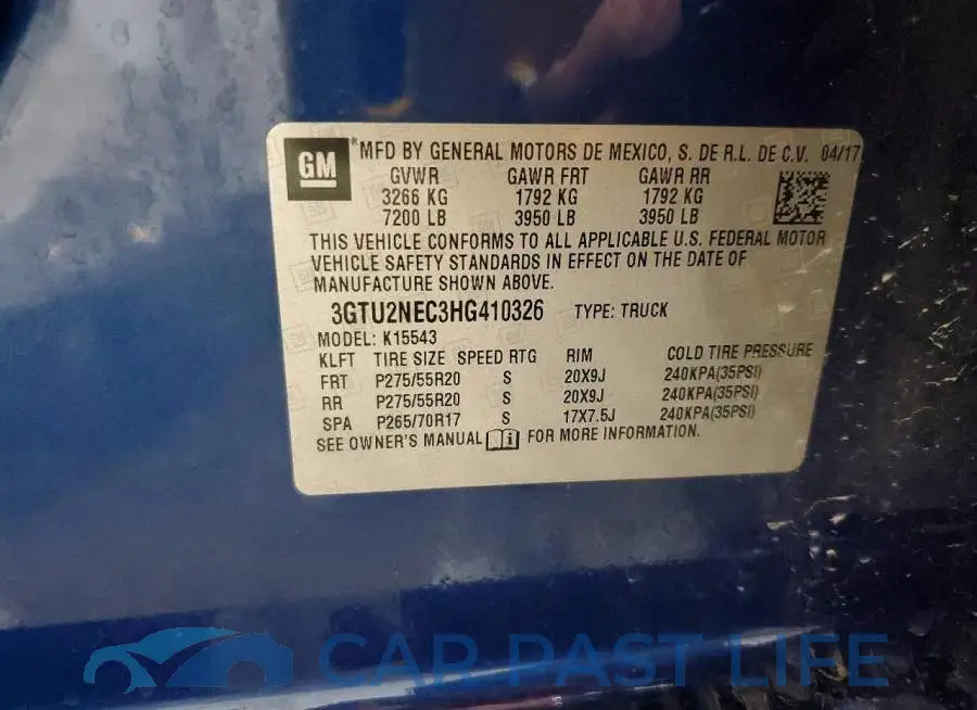 3GTU2NEC3HG410326# 12