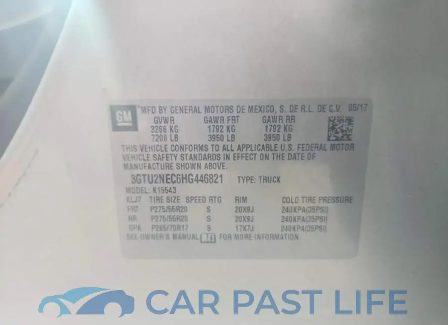 3GTU2NEC6HG446821# 12