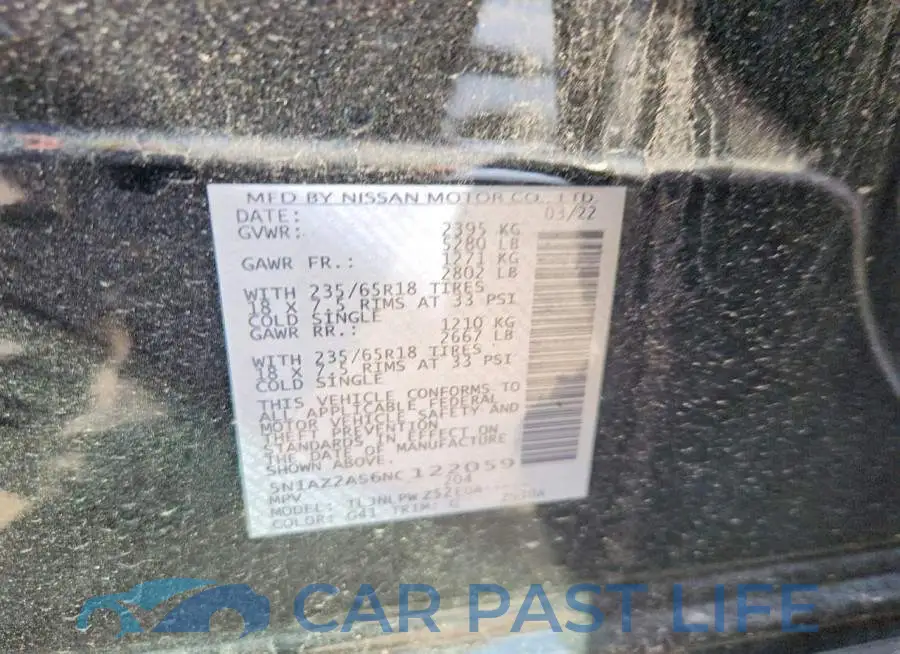 5N1AZ2AS6NC122059# 12