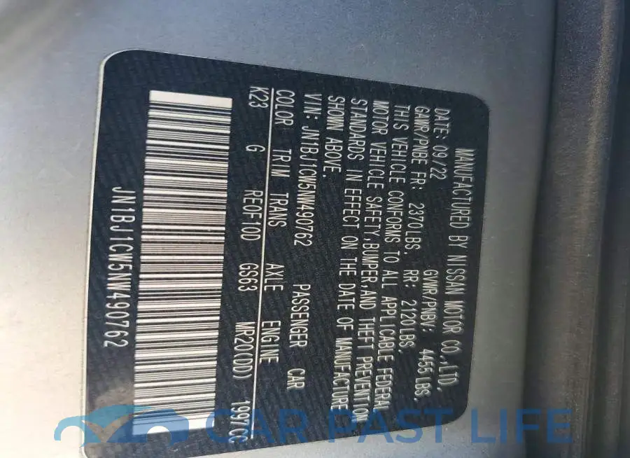 JN1BJ1CW5NW490762# 13