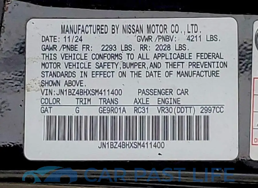 JN1BZ4BHXSM411400# 12