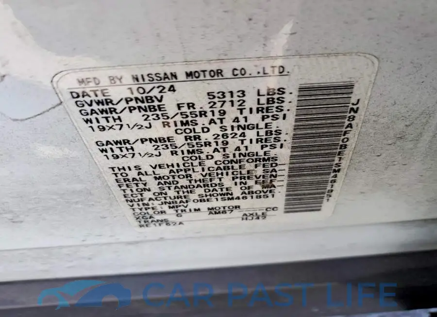JN8AF0BE1SM461851# 13