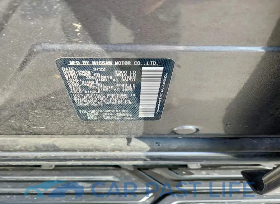 JN8AY2AC2N9161460# 13