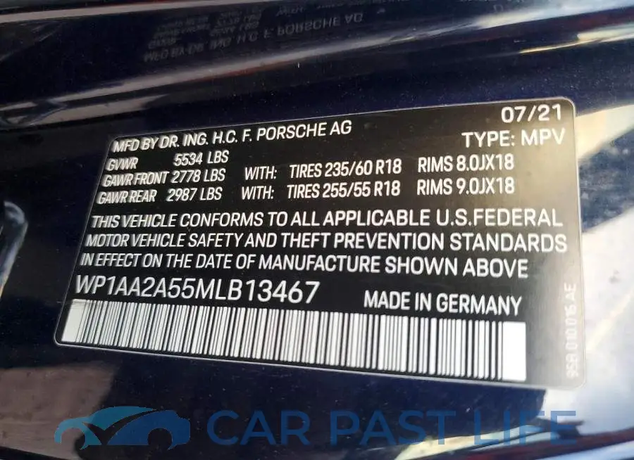 WP1AA2A55MLB13467# 13