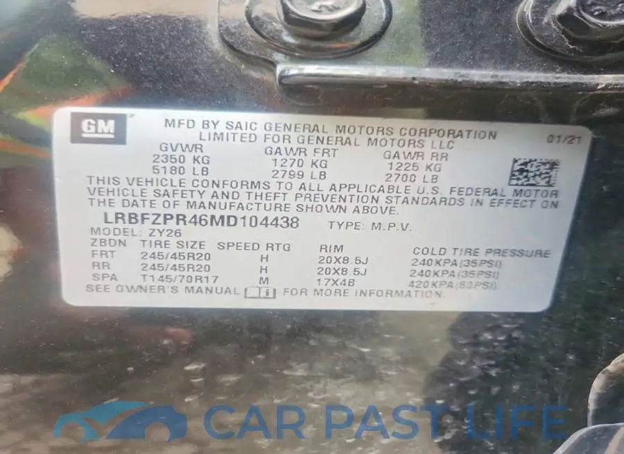 LRBFZPR46MD104438# 13
