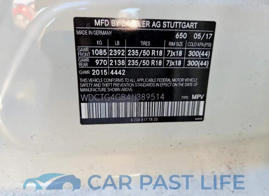 WDCTG4GB4JJ389514# 12