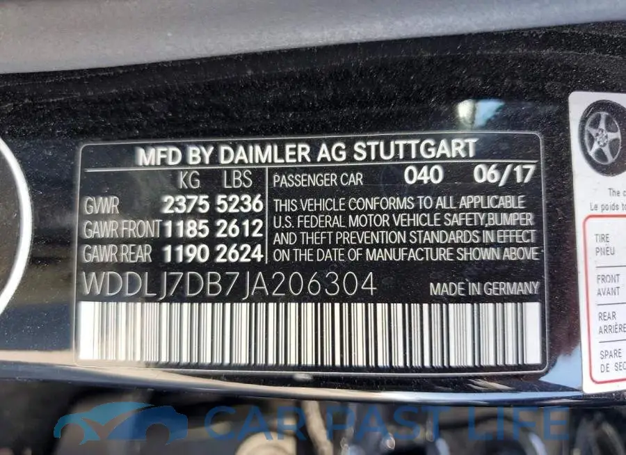 WDDLJ7DB7JA206304# 12