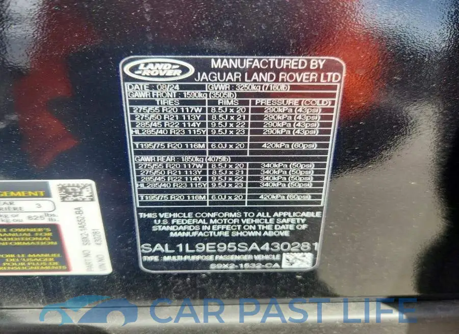 SAL1L9E95SA430281# 12