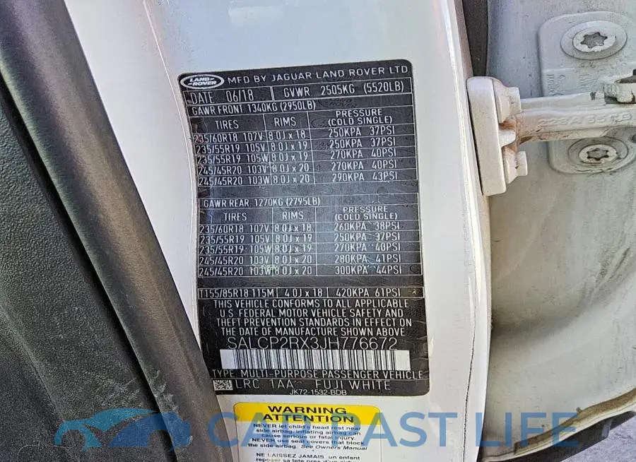 SALCP2RX3JH776672# 13