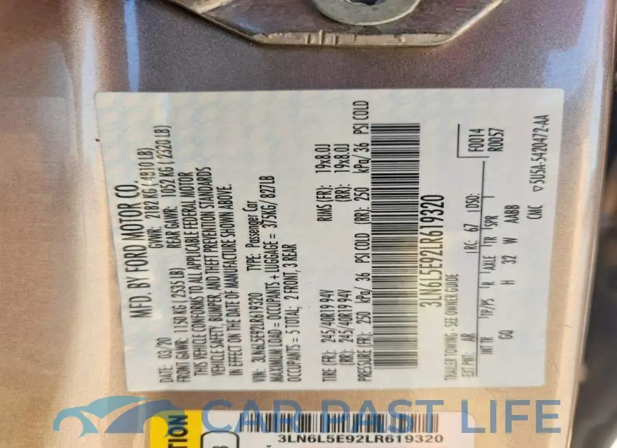 3LN6L5E92LR619320# 12