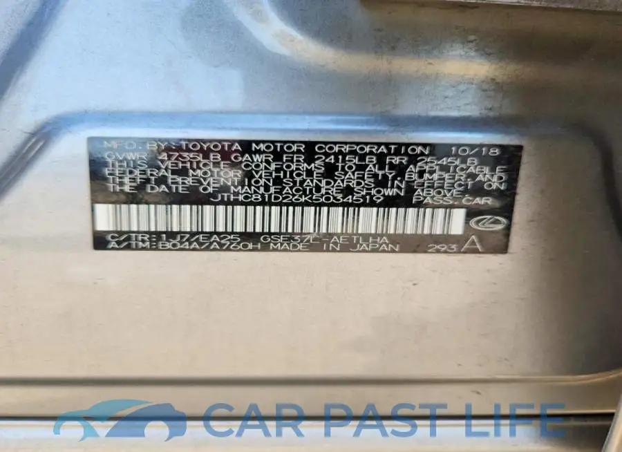 JTHC81D26K5034519# 13
