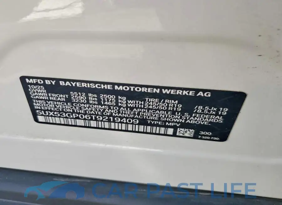 5UX53GP06T9219409# 12