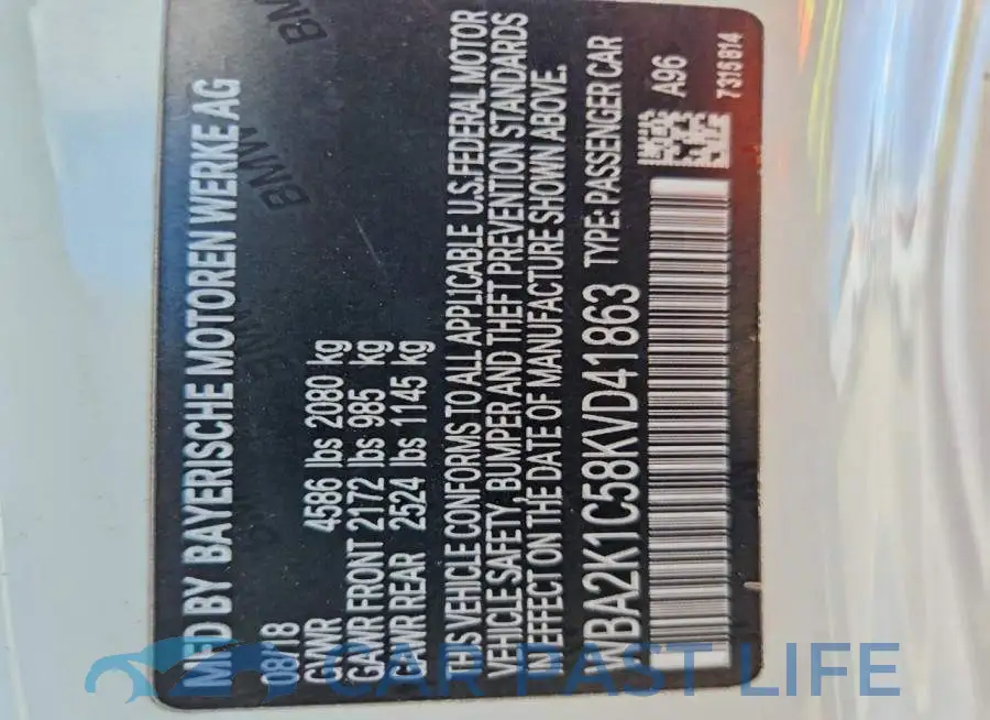 WBA2K1C58KVD41863# 12