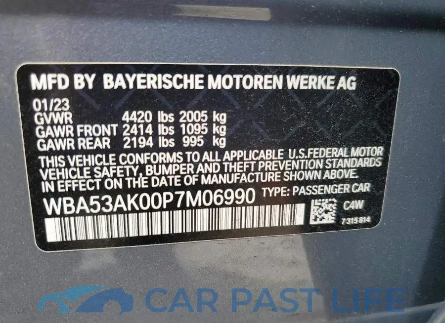 WBA53AK00P7M06990# 12